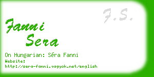 fanni sera business card