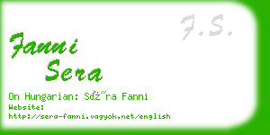 fanni sera business card